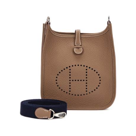 Hermès Mini Evelyne II TPM 16 Etoupe, Clémence, palladié