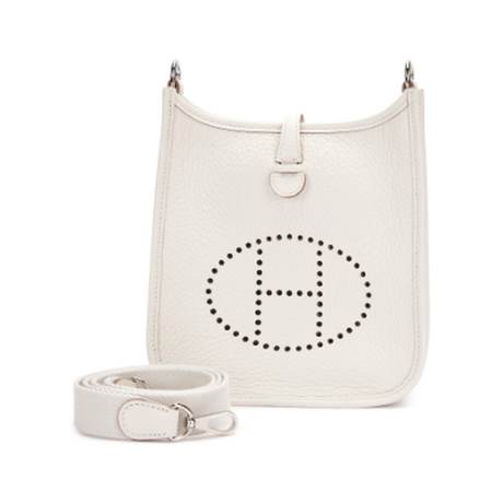 Hermès Mini Evelyne II TPM 16 Gris Pale, Clémence, palladié