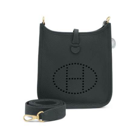 Hermès Mini Evelyne II TPM 16 Vert Mangrove, Clémence, doré