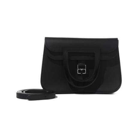 Hermès Mini Halzan 21 Black, Swift, palladié