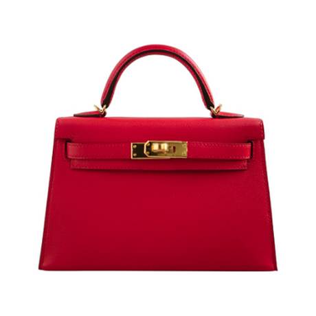 Hermès Mini Kelly 20 II Rouge de Coeur, Madame, doré