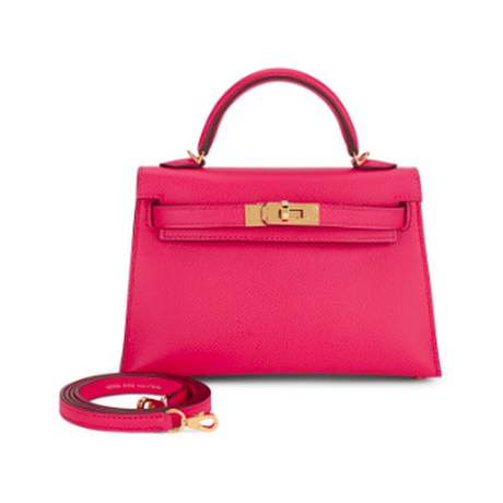 Hermès Mini Kelly || 20 Rose Extreme, Epsom, doré