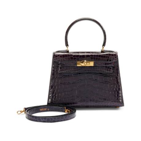 Hermès Mini Kelly 20 Vintage Bleu Sapphire, alligator brillant, doré