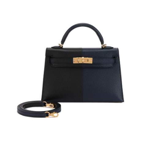 Hermès Mini Kelly II 20 Bleu Indigo Black Rouge Grenat Casaque, Epsom, doré, édition limitée