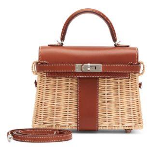 Hermès Mini Kelly II 20 Picnic Fauve Barenia & osier