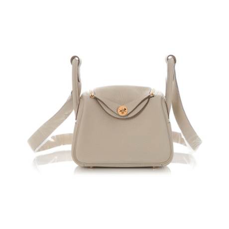 Hermès Mini Lindy 20 Craie, Clémence, doré