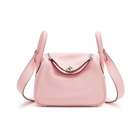 Hermès Mini Lindy 20 Rose Sakura, Swift, palladié