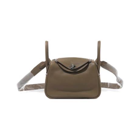 Hermès Mini Lindy II Beige Marfa, Swift, palladié