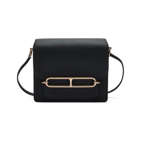 Hermès Mini Roulis 18 Black, Swift, permabrass