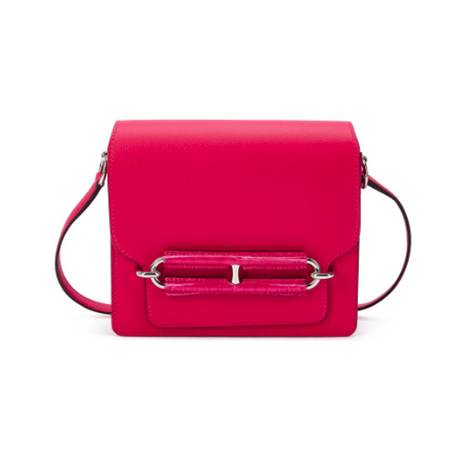 Hermès Mini Roulis 18 Rose Mexico Touch, Evercolor & alligator, palladié