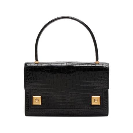 Hermès Piano Vintage Black Sac, crocodile porosus, doré