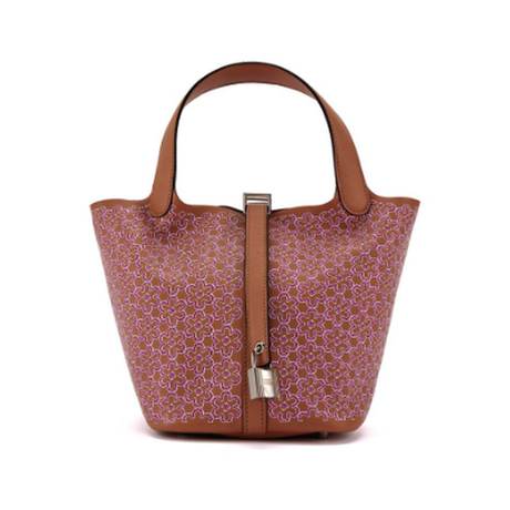 Hermès Picotin Lock 18 Chai Lucky Daisy, Swift, palladié, édition limitée