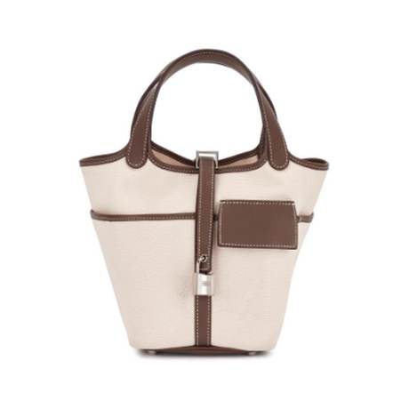 Hermès Picotin Lock 18 Etoupe Ecru Goeland Cargo, Swift & toile, palladié