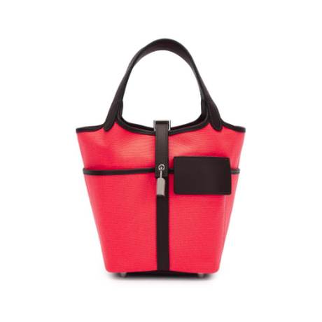 Hermès Picotin Lock 18 Rouge Sellier Rose Texas Goeland Cargo, Swift & toile, édition limitée