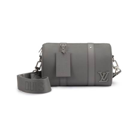 Louis Vuitton Aerogram City Keepall, cuir Gray, argenté, Virgil Abloh