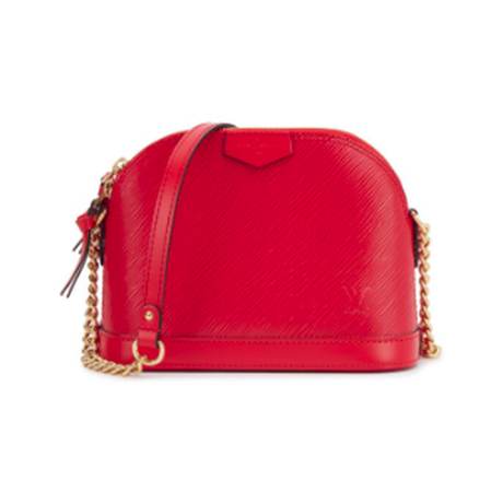 Louis Vuitton Alma Mini, Épi Coquelicot, doré