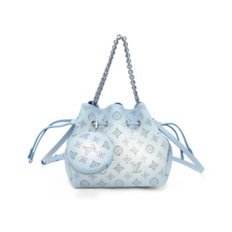 Louis Vuitton Bella, Monogram perforé & Mahina Blue Nuage, argenté