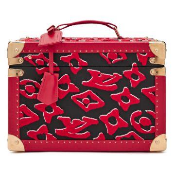 Louis Vuitton « Boite Flacons » Beauty Train, toile Monogram tuftée Red/White/Black, édition limitée