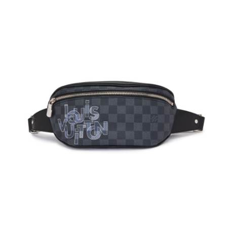 Louis Vuitton Bum, toile & veau Damier Graphite enduite Black & Campus, argenté, Virgil Abloh
