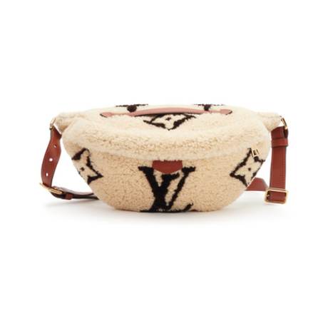 Louis Vuitton Bumbag, shearling Giant Monogram naturel Teddy, doré