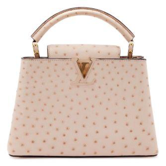 Louis Vuitton Capucines BB, autruche Rose Poudre, doré