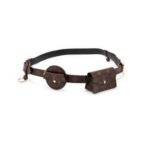 Louis Vuitton Ceinture 70, toile Monogram enduite Brown Daily Multi Pocket, doré