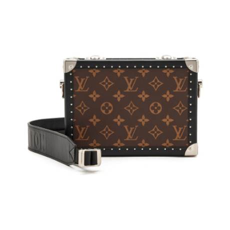 Louis Vuitton Clutch Box, toile Monogram Macassar, argenté