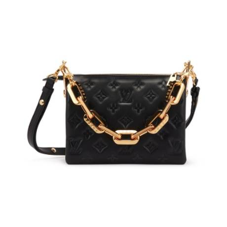 Louis Vuitton Coussin BB, agneau Monogram Black Puffy, doré