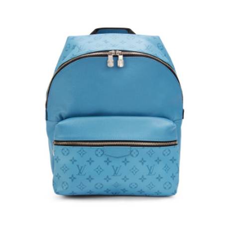 Louis Vuitton Discovery Sac à dos, denim & Taigarama Blue, argenté