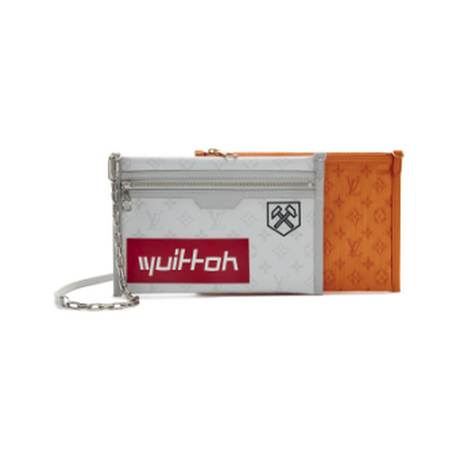 Louis Vuitton Double Flat, denim & toile Monogram enduite Orange & White, Virgil Abloh