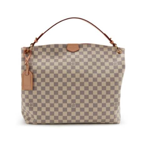 Louis Vuitton Graceful MM, toile Damier Azur enduite White & Blue, doré