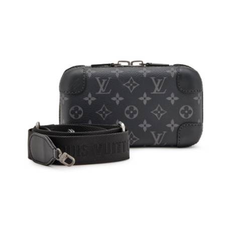 Louis Vuitton Horizon Clutch, Monogram Eclipse, argenté