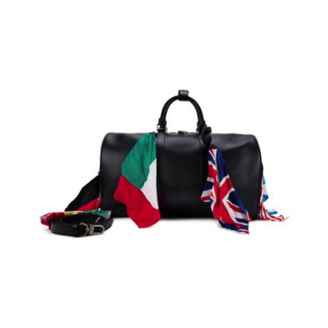 Louis Vuitton Keepall Bandoulière 50, veau Black Flags, argenté, édition limitée