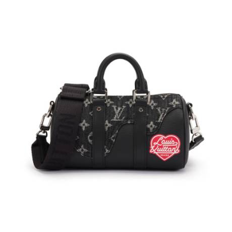 Louis Vuitton Keepall XS, denim & Taurillon & cuir Monogram Black, Virgil Abloh