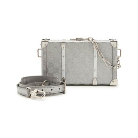 Louis Vuitton Malle, aluminium Monogram pailleté Silver Briefcase, argenté
