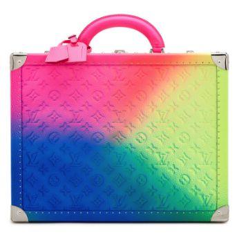 Louis Vuitton Malle Cotteville 40 « Rainbow » Taurillon Illusion, Virgil Abloh, argenté
