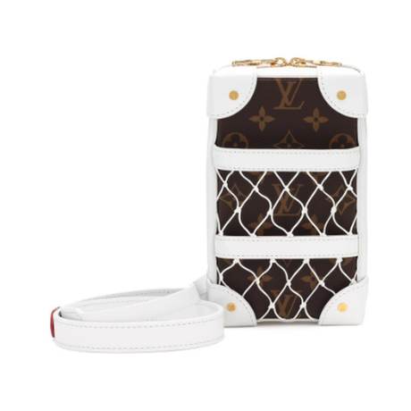Louis Vuitton Malle Phone Box, toile Ebene Monogram enduite souple NBA, doré