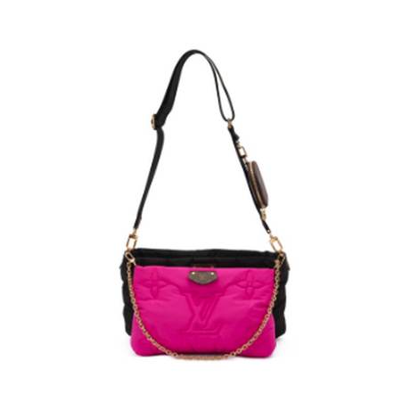 Louis Vuitton Maxi Multi Pochette, Econyl & nylon Monogram Pink & Black, doré