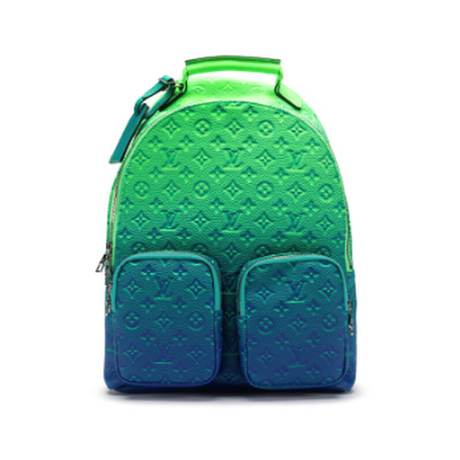 Louis Vuitton Multipocket Sac à dos, Taurillon Illusion néon dégradé Blue & Green, argenté, Virgil Abloh