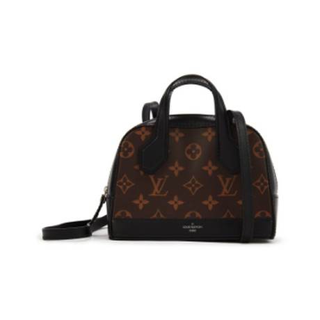 Louis Vuitton Nano Dora, toile & veau Monogram enduite Black & Brown, argenté