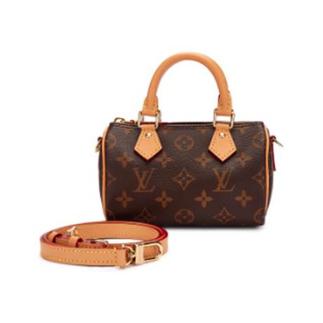 Louis Vuitton Nano Speedy, toile Monogram enduite Brown, doré