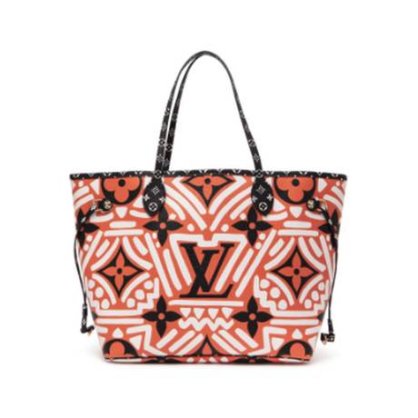 Louis Vuitton Neverfull MM, toile Ebene Monogram enduite White Crafty, doré