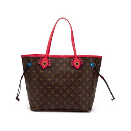 Louis Vuitton Neverfull MM, toile & cuir Monogram enduite Brown & Multicolor Totem Neo