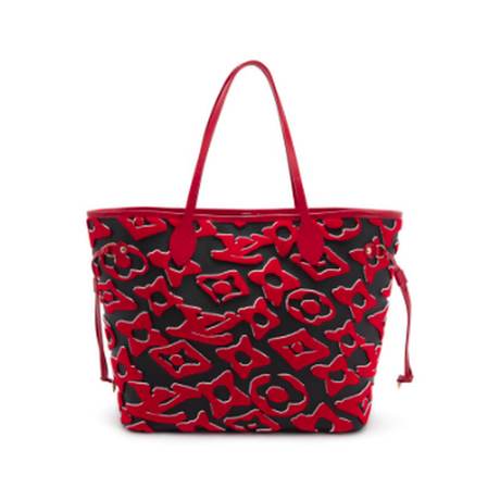 Louis Vuitton Neverfull MM, toile Monogram tufté Red White & Black LVxUF, doré
