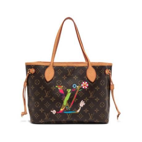 Louis Vuitton Neverfull PM Go, toile Murakami Monogram enduite Multicolor MOCA Hands