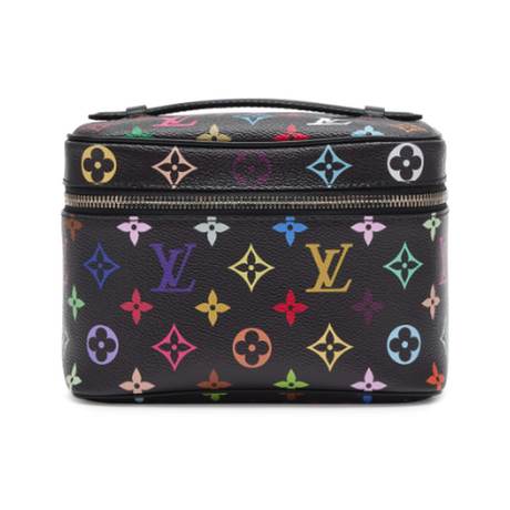 Louis Vuitton Nice Vanity Case, toile Murakami Multicolore Monogram enduite Black, argenté