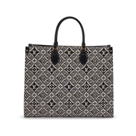 Louis Vuitton OnTheGo GM, jacquard Monogram Black & Grey Since 1854, doré