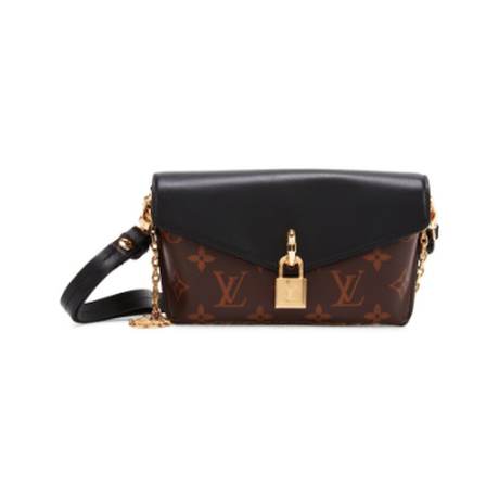 Louis Vuitton Padlock Strap, toile & veau Monogram enduite Black, doré