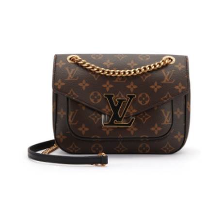 Louis Vuitton Passy, toile Monogram enduite Brown, doré