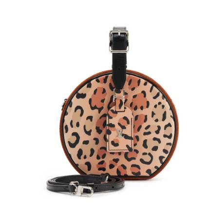 Louis Vuitton Petit Boîte Chapeau, toile & velours côtelé Reverse Monogram souple Brown & Leopard